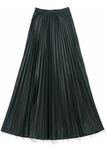 Deri Görünümlü Pileli Pamuklu Dokuma Viskon 4 Mevsim Etek(95 Cm)-(38-48) fiyatları