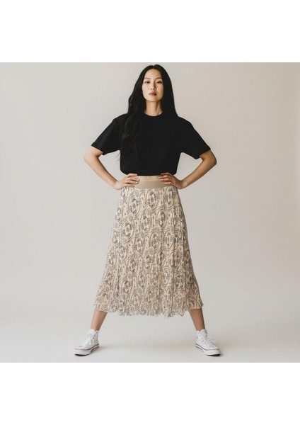 Bphem Şifon Beli Lastikli Etek(95 Cm)-(38-50)