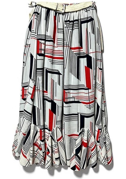 Bohem Şifon Kemerli Beli Lastikli Etek(95 Cm)-(38-50) modelleri