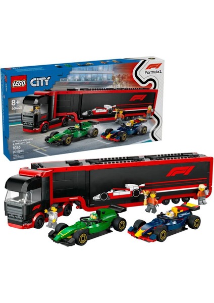 60445 Lego City F1 Tırı ve RB20 ve AMR24 1086 parça +8 yaş