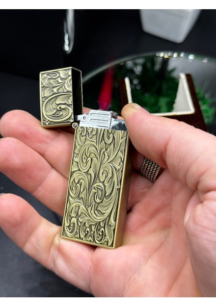 Yeni Şık Desenli Çelik Tok Sesli Koleksiyonluk Gazlı Çakmak