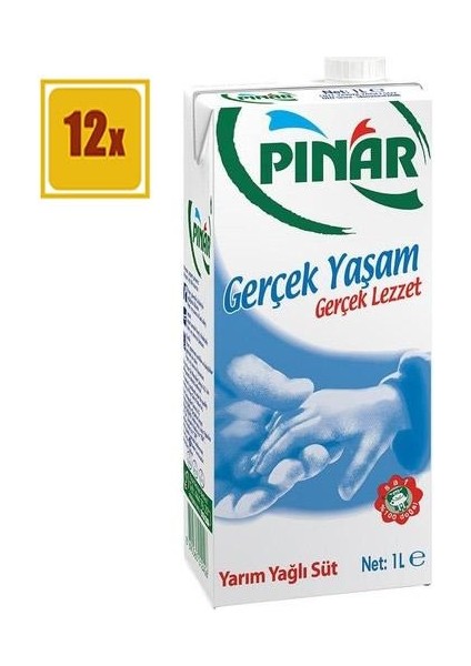 Süt Yarım Yağlı 1 Lt 12’li Paket