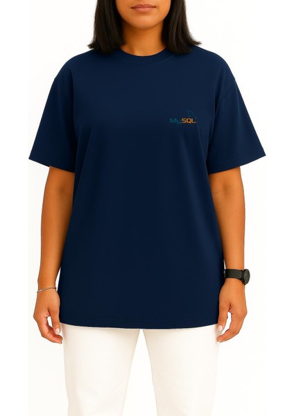 Oversize Mysql Logo Cep Tasarımlı Unisex T-Shirt fiyatları