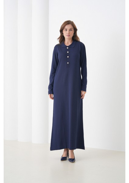 Kadın Uzun Kol Gömlek Yaka Triko Önden Düğmeli Triko Spor Şık Elbise fırsatları