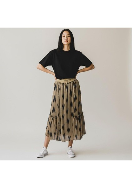 Bohem Şifon Kemerli Beli Lastikli Etek(95 Cm)-(38-50) fiyatları