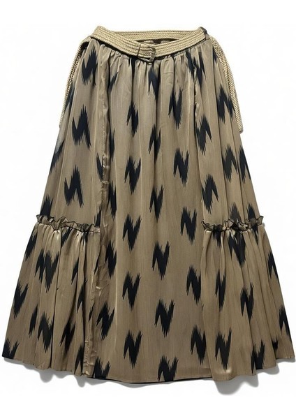 Bohem Şifon Kemerli Beli Lastikli Etek(95 Cm)-(38-50) modelleri