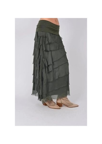 Italyan 2 Beden Ince Gösteren Kat Kat Ipek Etek & Straplez Elbise