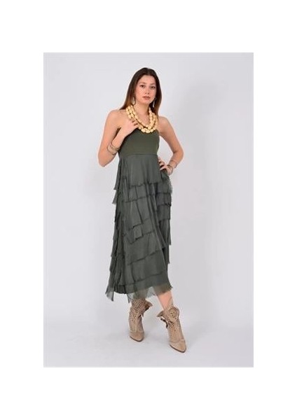 Italyan 2 Beden Ince Gösteren Kat Kat Ipek Etek & Straplez Elbise fiyatları