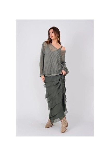 Italyan 2 Beden Ince Gösteren Kat Kat Ipek Etek & Straplez Elbise modelleri