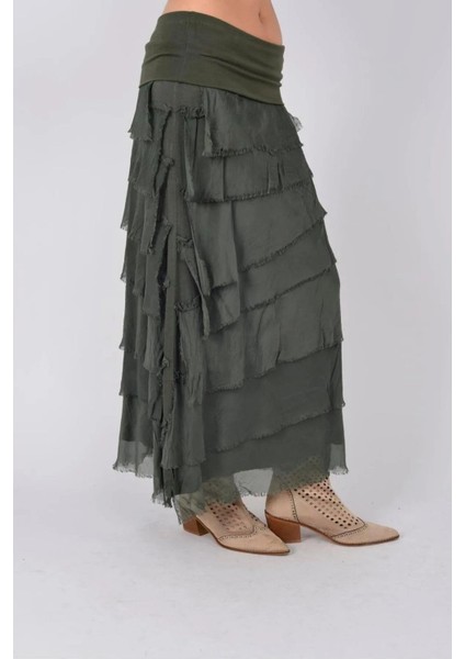 Italyan 2 Beden Ince Gösteren Kat Kat Ipek Etek & Straplez Elbise fırsatları