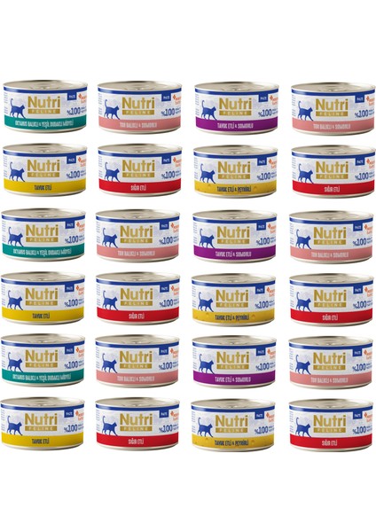 4 Çeşit Karma Tahılsız Yetişkin Kedi Konservesi 70 Gr. x 24 Adet