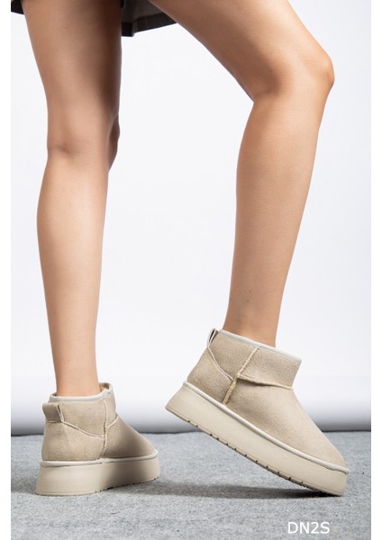 Kadın Süet Içi Kürklü Yünlü Kalın Tabanlı Kışlık Bilekte Bot fiyatları