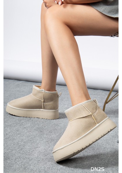 Kadın Süet Içi Kürklü Yünlü Kalın Tabanlı Kışlık Bilekte Bot modelleri