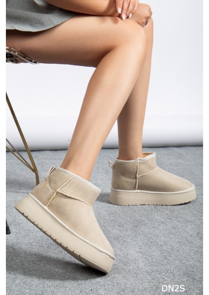 Kadın Süet Içi Kürklü Yünlü Kalın Tabanlı Kışlık Bilekte Bot fırsatları