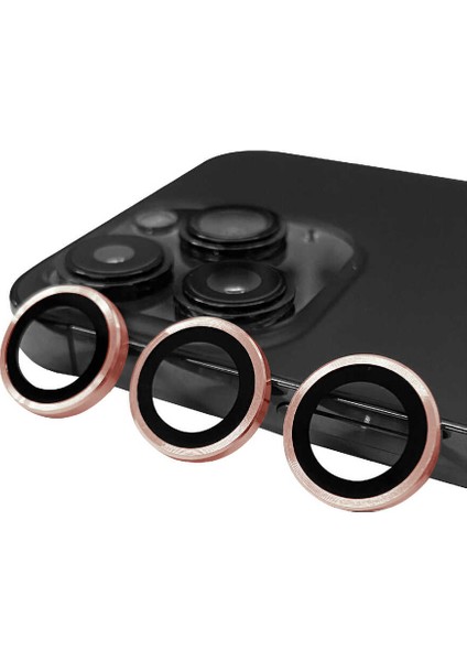 iPhone 14 Pro Uyumlu Inc Cl-07 Kamera Lens Koruyucu-Rose Gold