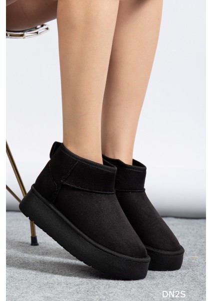 Kadın Süet Içi Kürklü Yünlü Kalın Tabanlı Kışlık Bilekte Bot