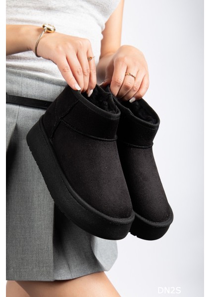 Kadın Süet Içi Kürklü Yünlü Kalın Tabanlı Kışlık Bilekte Bot fiyatları
