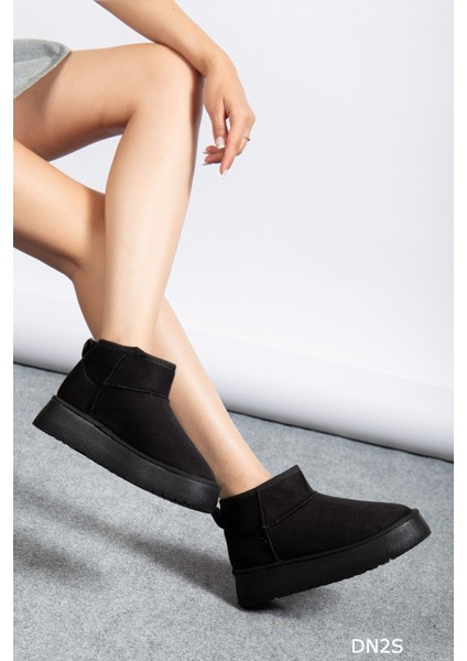 Kadın Süet Içi Kürklü Yünlü Kalın Tabanlı Kışlık Bilekte Bot modelleri