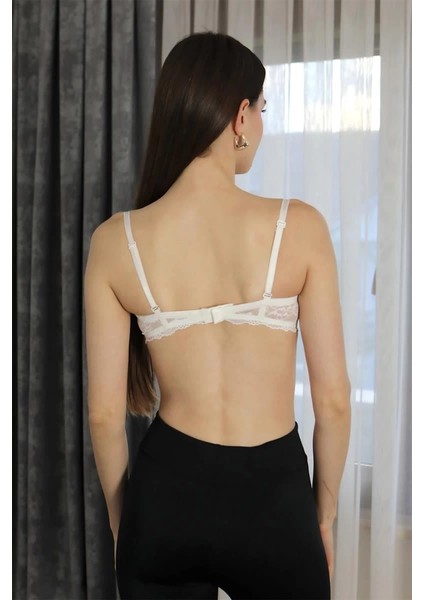 Moda Kadın Destekli Balenli Straplez Sütyen Ekru fırsatları