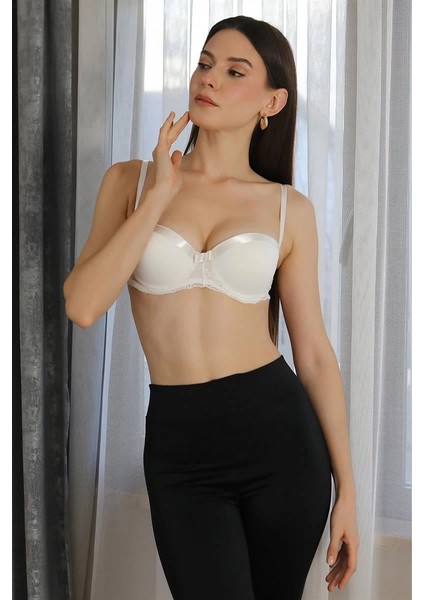 Moda Kadın Destekli Balenli Straplez Sütyen Ekru indirimleri