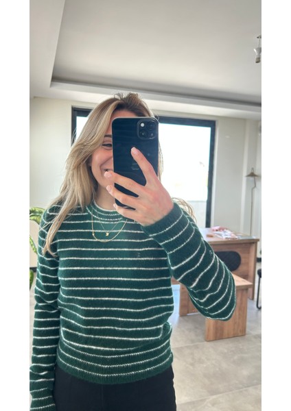 Yeşil Çizgili Yumoş Kazak fiyatları