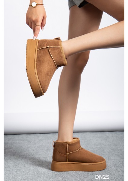 Kadın Süet Içi Kürklü Yünlü Kalın Tabanlı Kışlık Bilekte Bot fiyatları