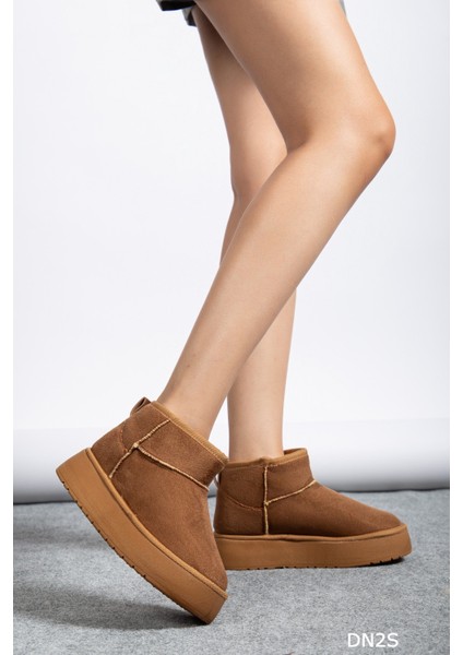 Kadın Süet Içi Kürklü Yünlü Kalın Tabanlı Kışlık Bilekte Bot modelleri