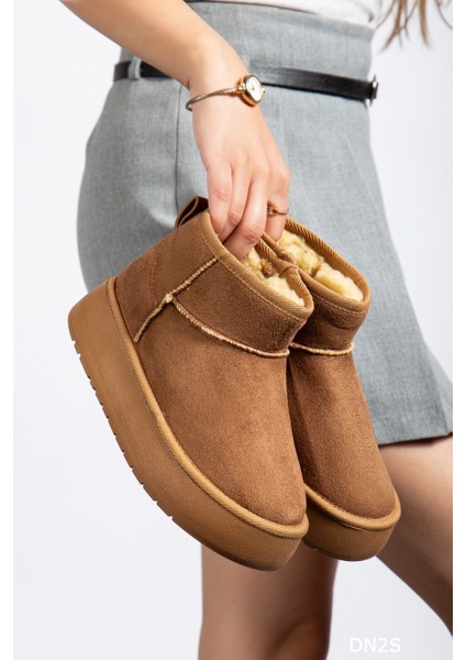 Kadın Süet Içi Kürklü Yünlü Kalın Tabanlı Kışlık Bilekte Bot fırsatları