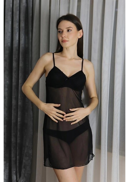 Moda Kadın Fantezi Tül Gecelik Siyah fiyatları