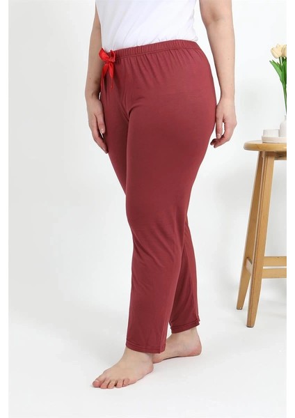 Moda Kadın Pamuklu Büyük Beden Alt Pijama Yavruağzı fiyatları