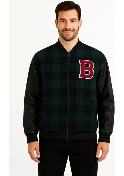 Kolları Suni Deri Içi Astarlı Oduncu Kolej Içi Ceket - Haki modelleri