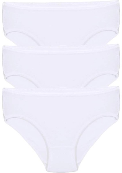 Moda Kız Çocuk 3'lü Beyaz Külot