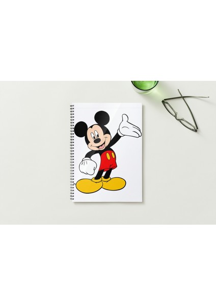 Mickey Mouse A5 Metal Spiralli Çizgisiz Sert Kapak Mickey Mouse Defter