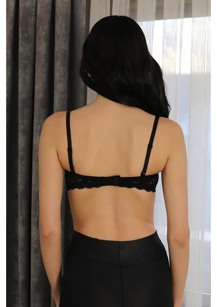 Moda Kadın Yarım Destekli Balenli Straplez Sütyen Siyah indirimleri