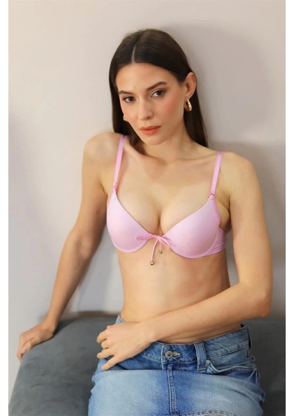 Moda Kadın Destekli Balenli Önden Açılır Dekolteli Sütyen Lila indirimleri