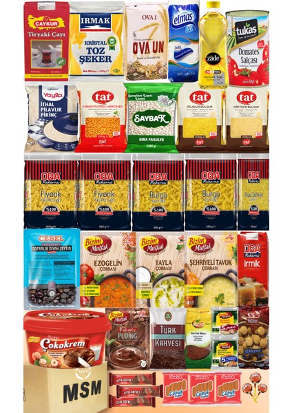 Ramazan Paketi Erzak Kolisi Kumanya Paketi Yardım Kolisi 37 Parça Çocuklar İçin Çikolata Setli No 19