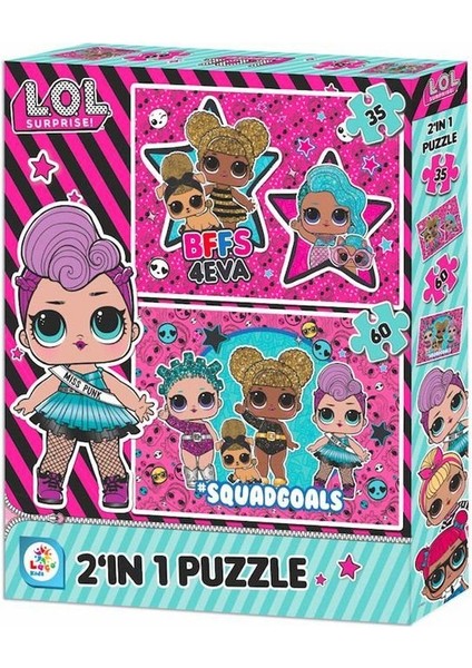 LOL7583 Laço Kids L.O.L. 2'li Puzzle / 35+60 Parça Puzzle