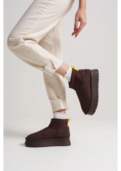 Nadia Kadın Acı Kahve Kışlık Içi Kürklü Kalın Taban Bot modelleri