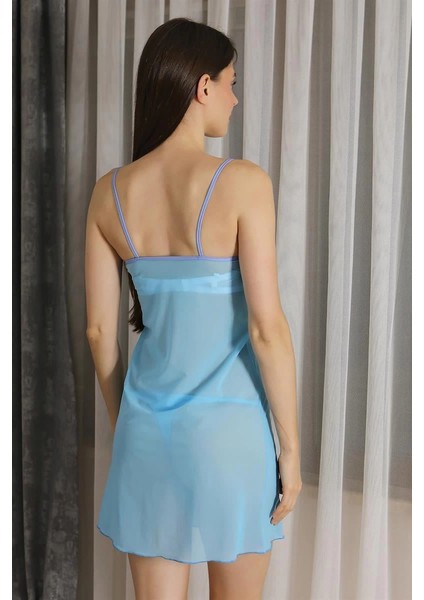 Moda Kadın Fantezi Tül Gecelik Mavi fırsatları