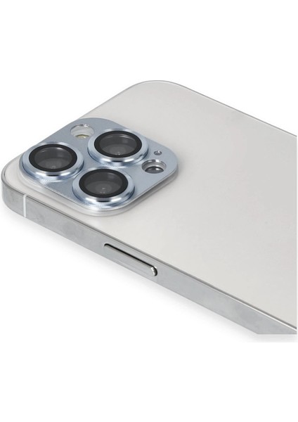 MYT09 iPhone 13 Pro Max Pers Alüminyum Kamera Lens - Sierra Blue
