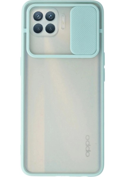 Oppo Reno 4 Lite Kılıf Palm Buzlu Kamera Sürgülü Silikon - Turkuaz
