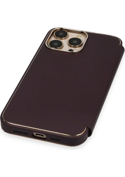 MYT09 iPhone 13 Pro Max Kılıf Dolpin Kapaklı - Derin Mor