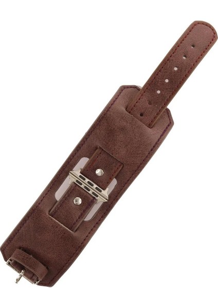 MYT09 Apple Watch 42MM NL17 Deri Kordon - Mürdüm