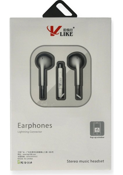 MYT09 Vlike Vk I7 Lightning Bluetooth Kablolu Kulaklık