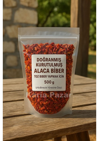 Doğranmış Kurutulmuş Alaca Biber 500G | Toz Biber Yapmak Için | Orta Acı