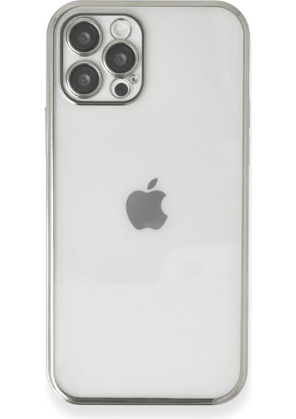 MYT09 iPhone 12 Pro Max Kılıf Lensli Silikon - Gümüş