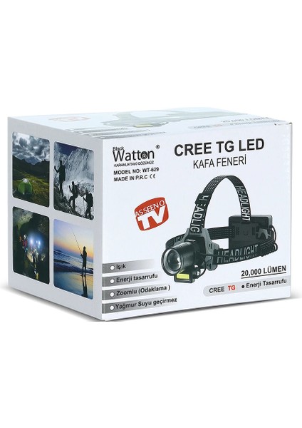 Cree Tg 20,000 Lümen Şarjlı Kafa Lambası WT-629 modelleri