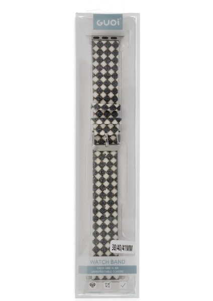 MYT09 Apple Watch 42MM Karo Motif Kordon - Siyah fiyatları