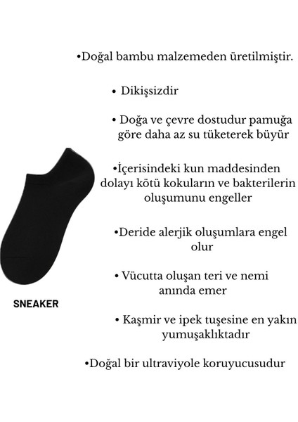 Bambu Erkek Sneaker Dikişsiz Beyaz Çorap Görünmez 6'lı Paket modelleri