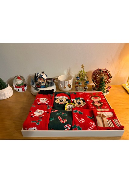 Al Bi 90Lık Çok Renkli Unisex Noel - Christmas - Yılbaşı Temalı 4'lü Çorap Seti fiyatları
